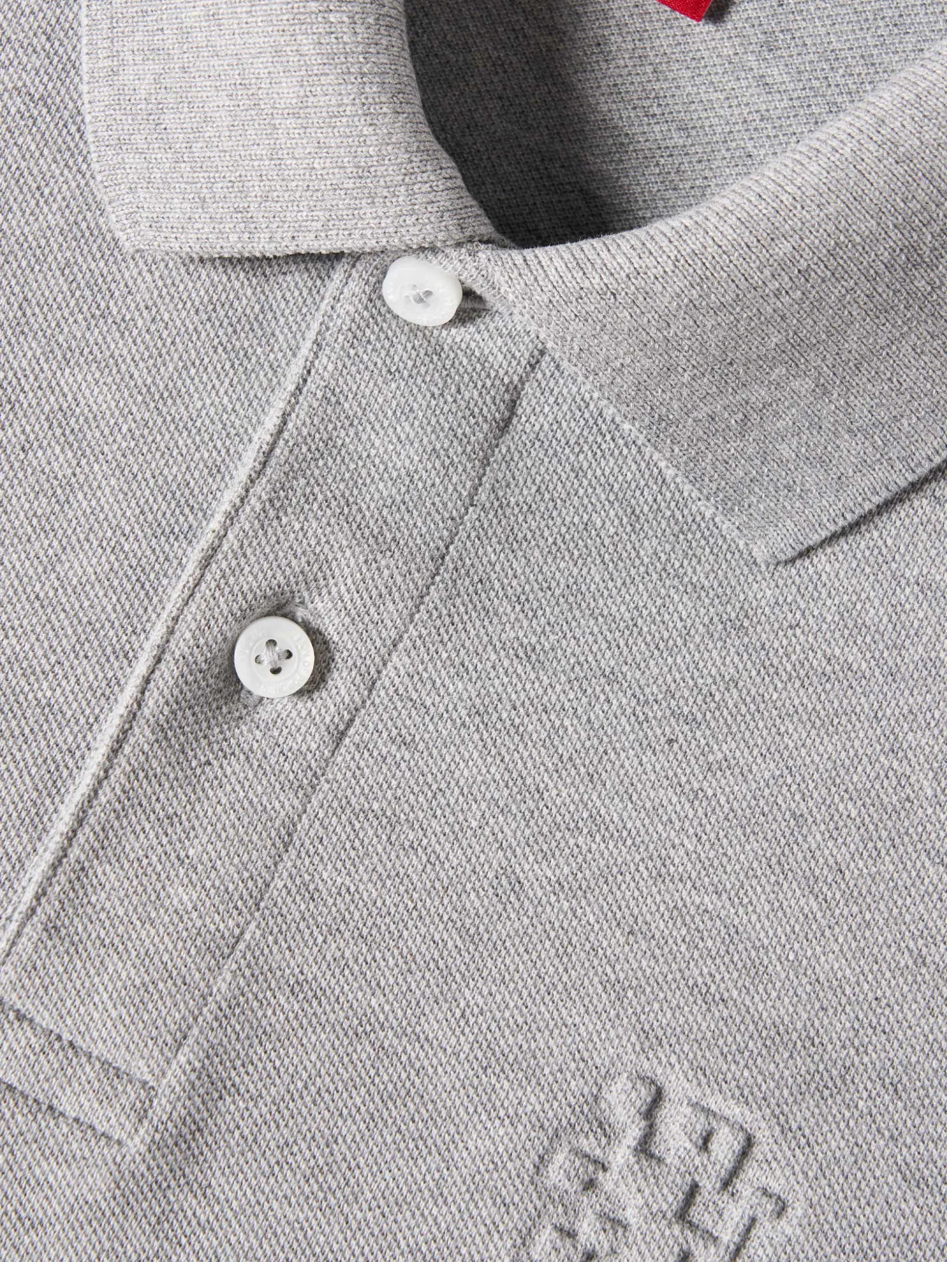 Polo piqué slim fit com riscas