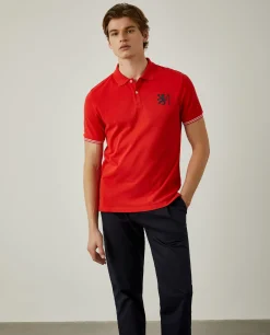Polo piqué slim fit em algodão