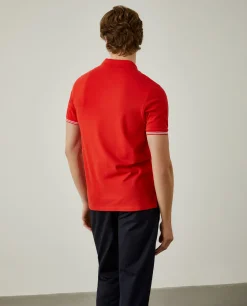 Polo piqué slim fit em algodão