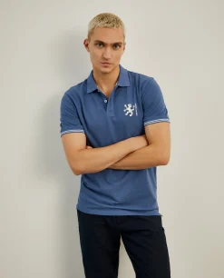 Polo piqué slim fit em algodão