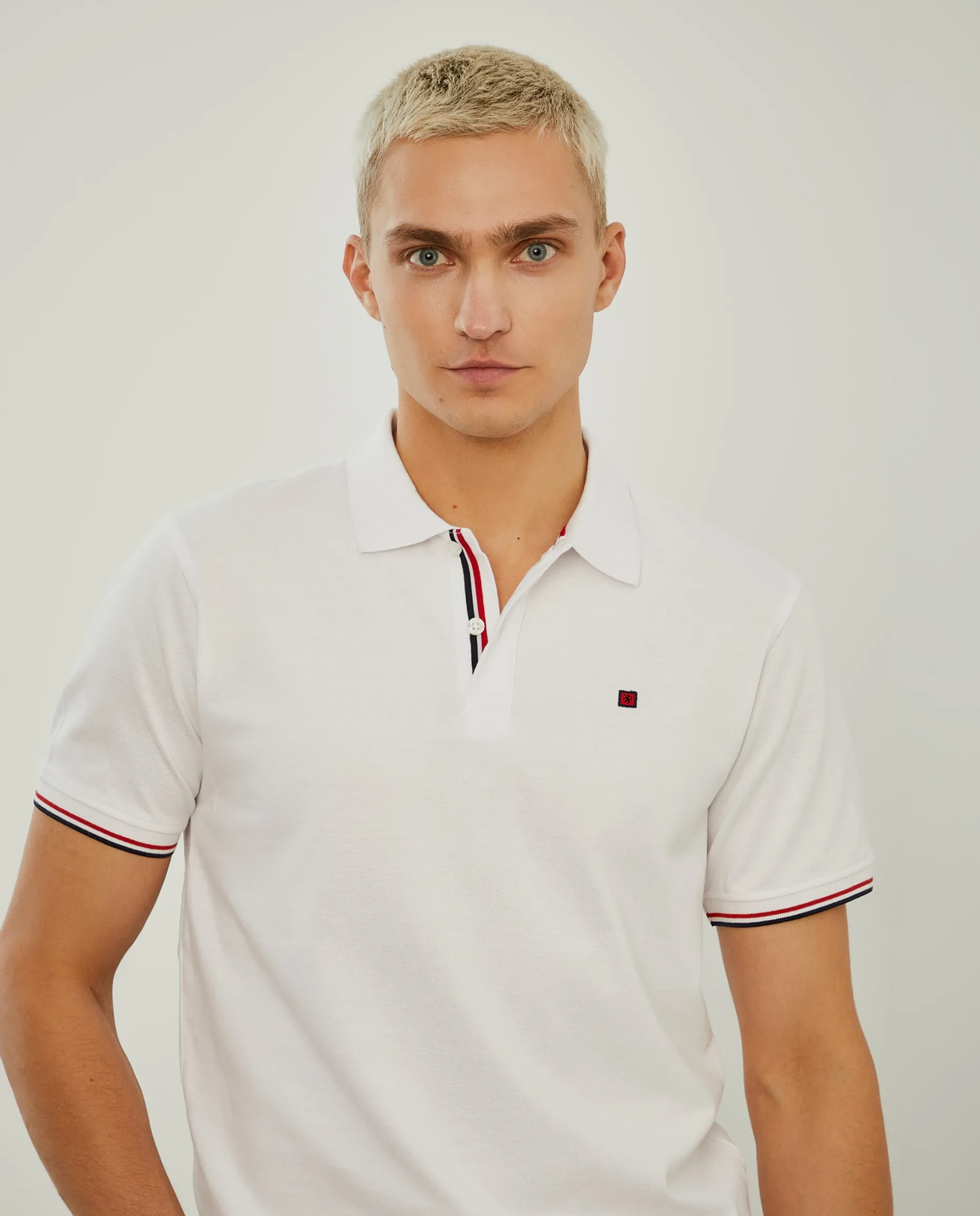 Polo piqué slim fit em algodão