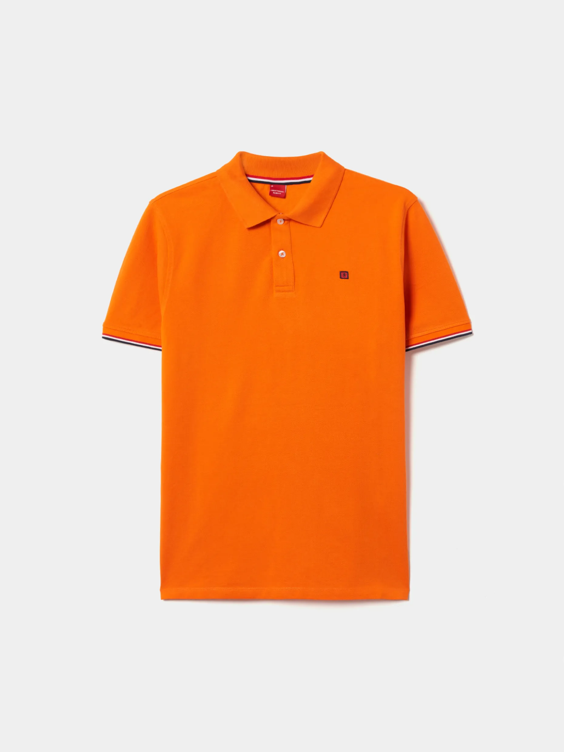 Polo piqué slim fit em algodão