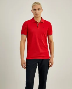 Polo piqué slim fit em algodão