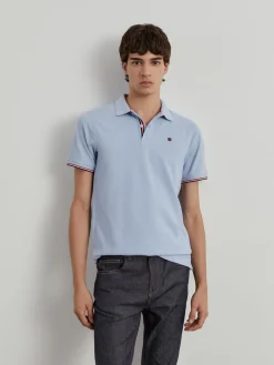 Polo piqué slim fit em algodão