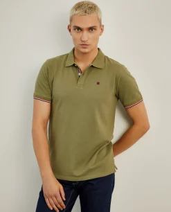 Polo piqué slim fit em algodão