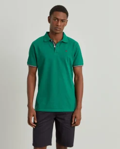 Polo piqué slim fit em algodão