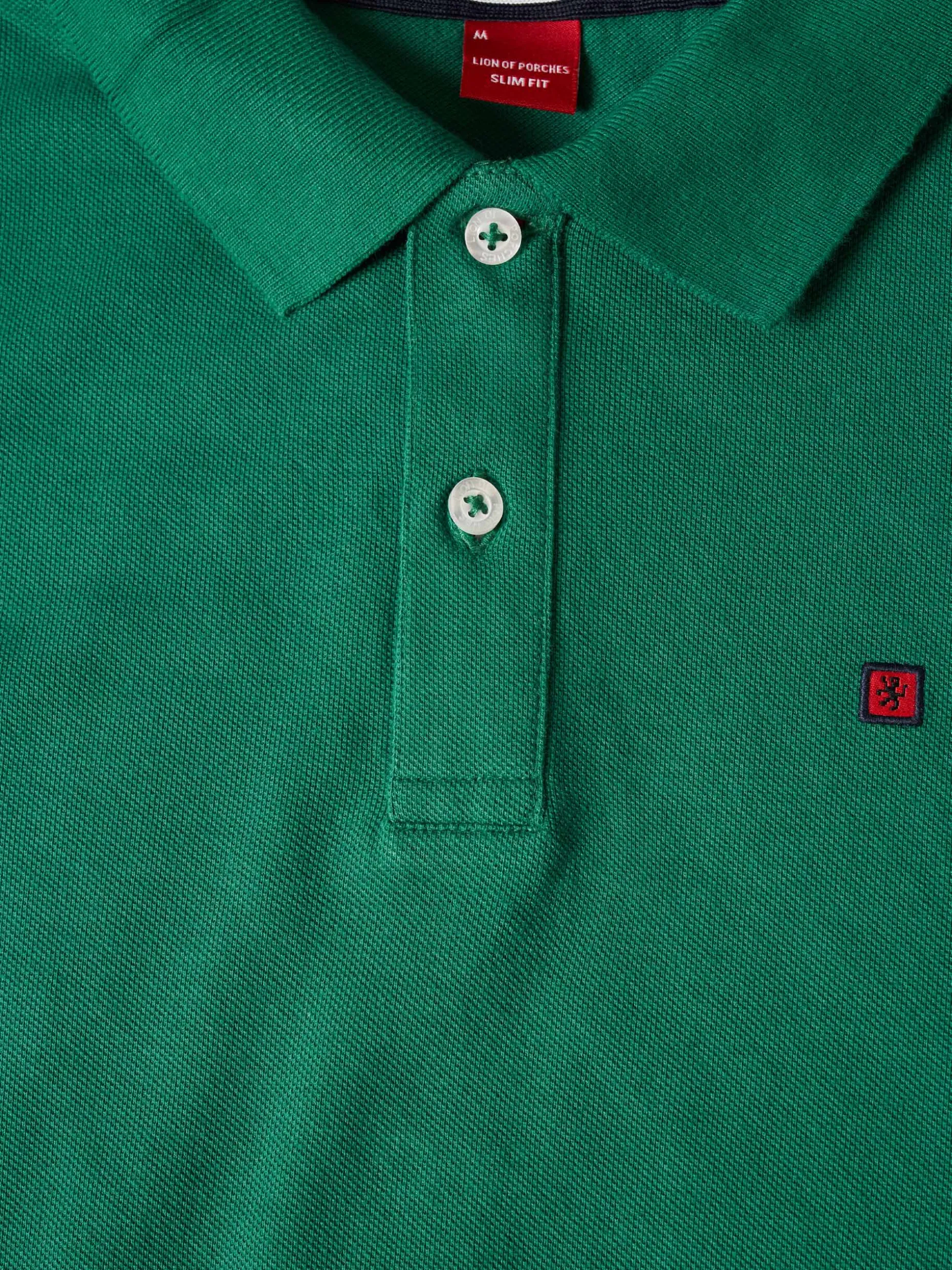 Polo piqué slim fit em algodão