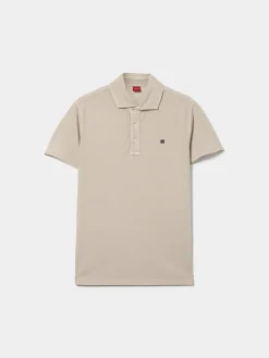 Polo piqué slim fit garment dye