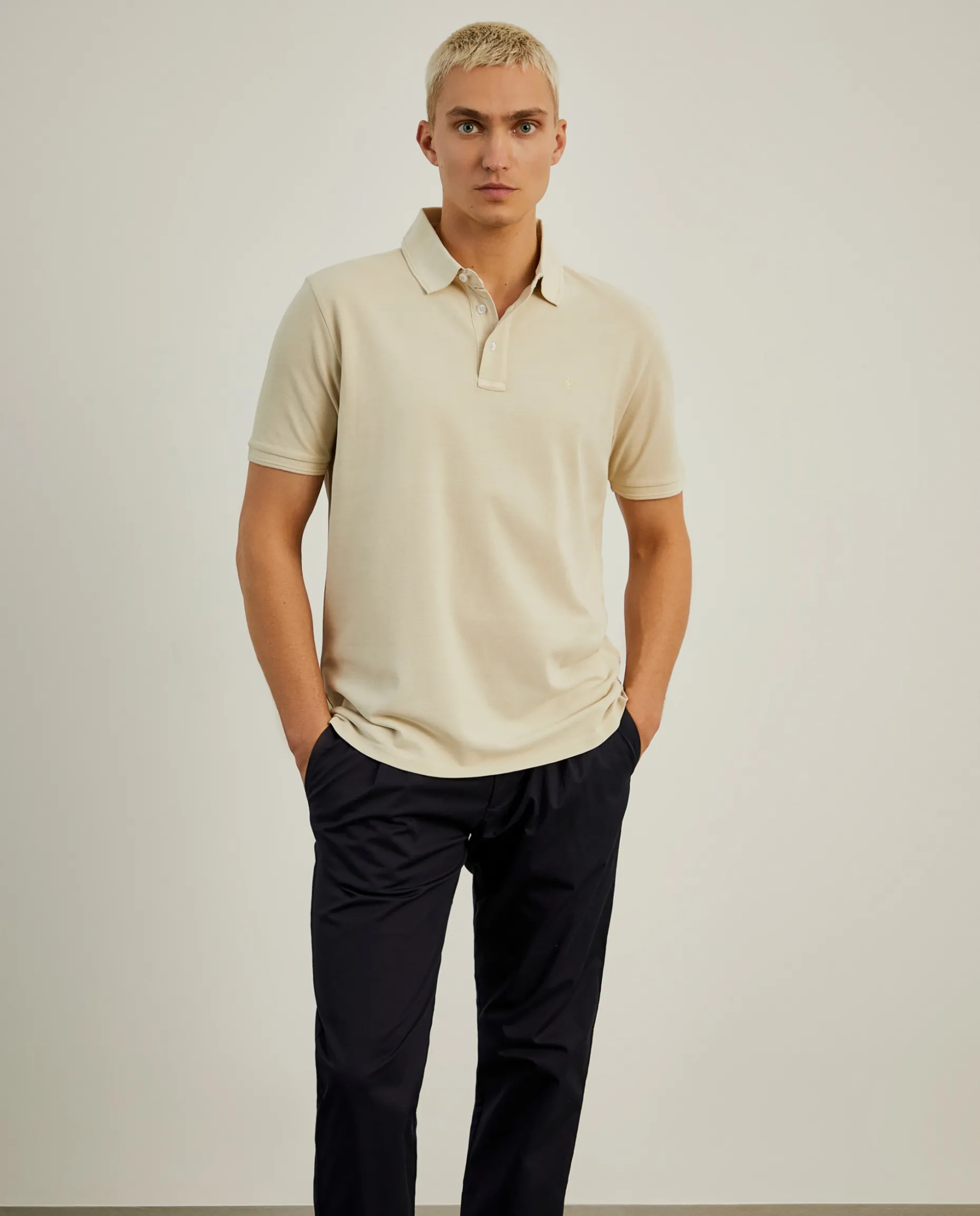 Polo piqué slim fit garment dye