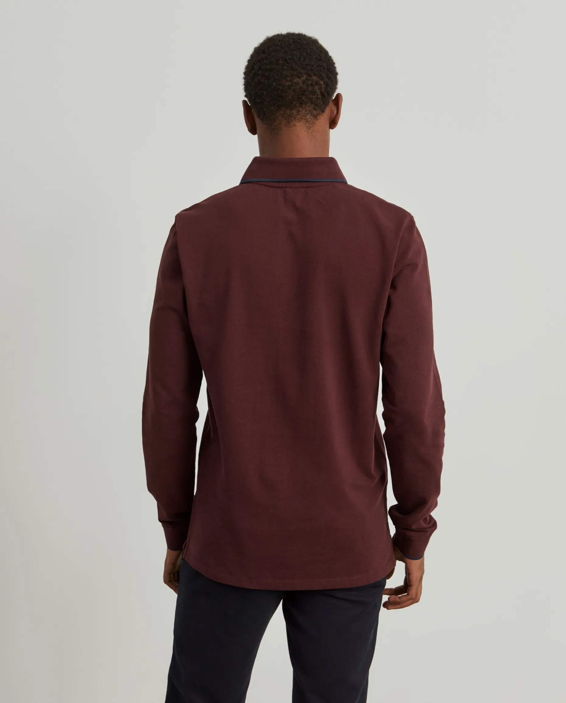 Polo piqué slim fit manga comprida