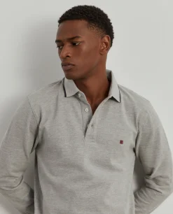 Polo piqué slim fit manga comprida