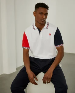 Polo piqué slim fit tricolor