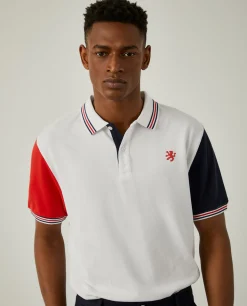 Polo piqué slim fit tricolor