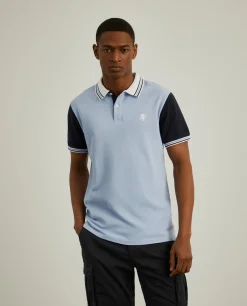 Polo piqué slim fit tricolor
