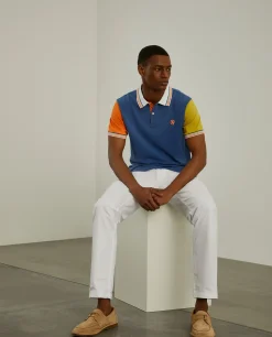 Polo piqué slim fit tricolor