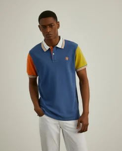 Polo piqué slim fit tricolor