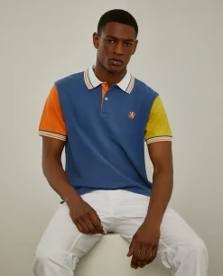 Polo piqué slim fit tricolor