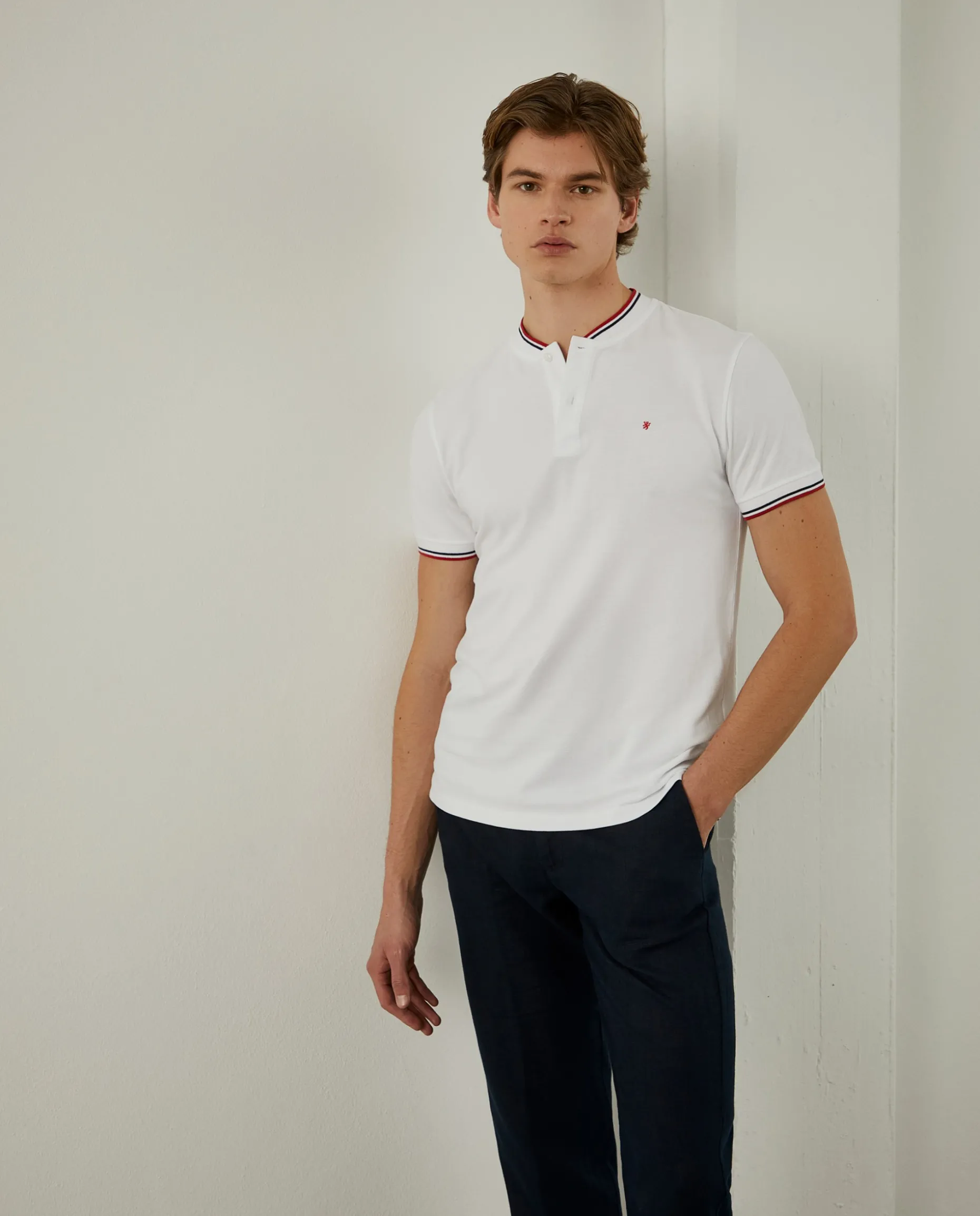 Polo slim fit 100% algodão