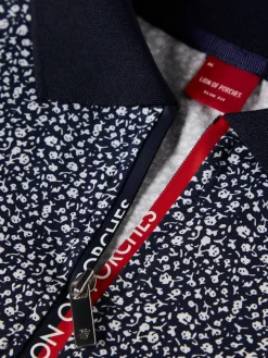 Polo slim fit com padrão de flores