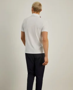 Polo slim fit com risca em contraste