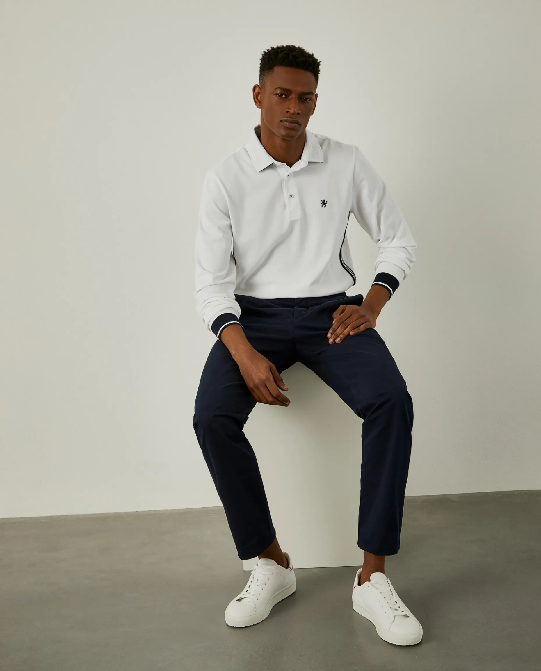 Polo slim fit de manga comprida