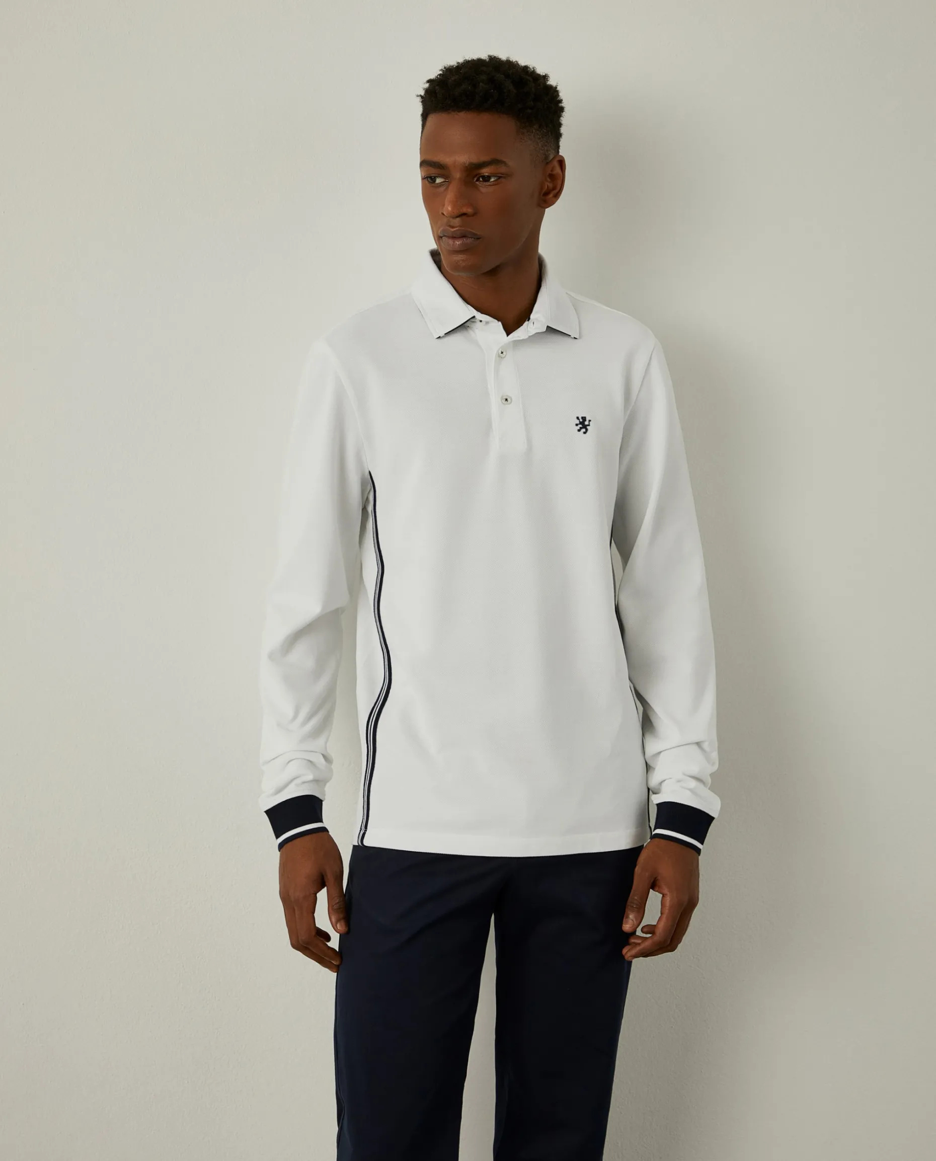 Polo slim fit de manga comprida