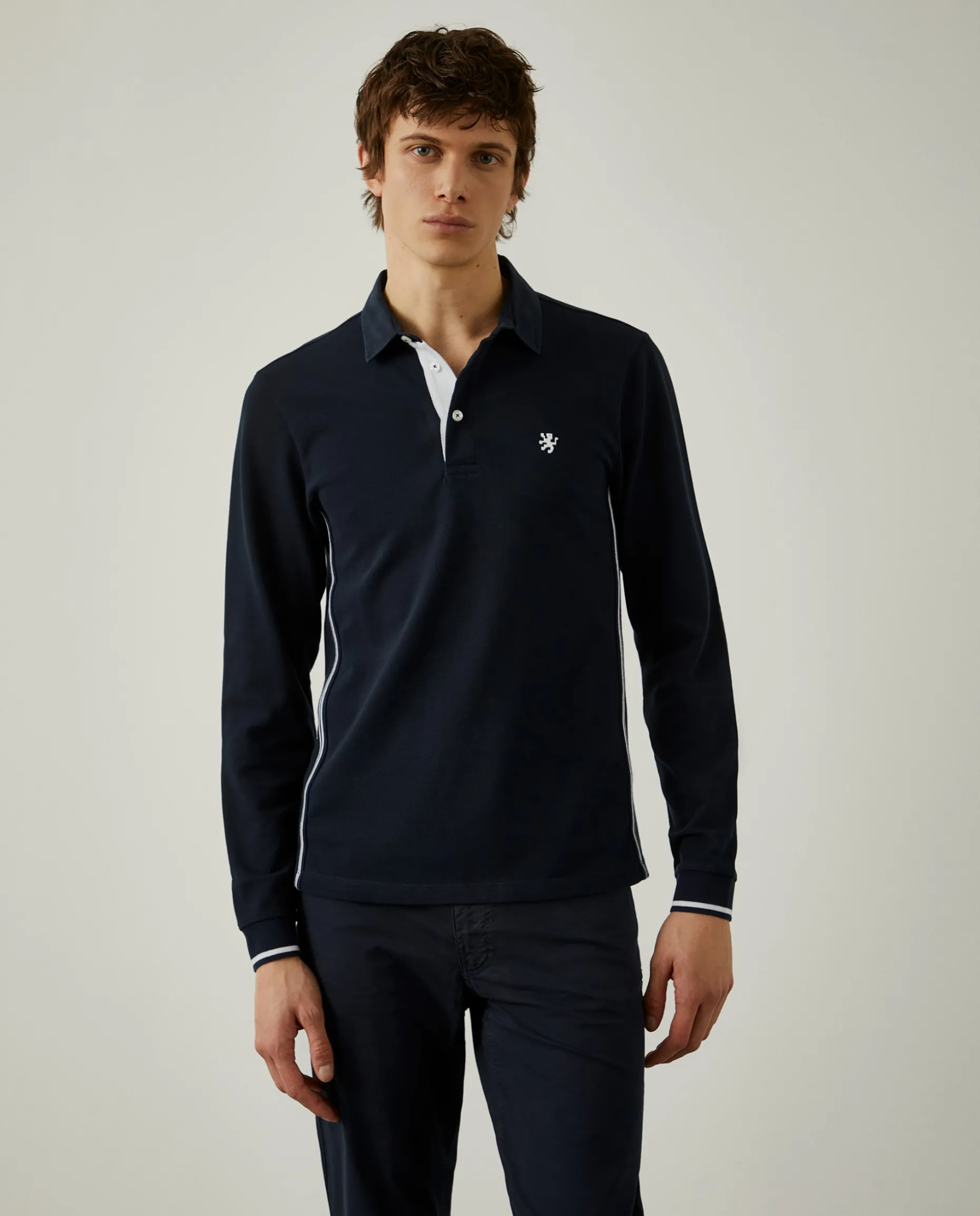 Polo slim fit de manga comprida