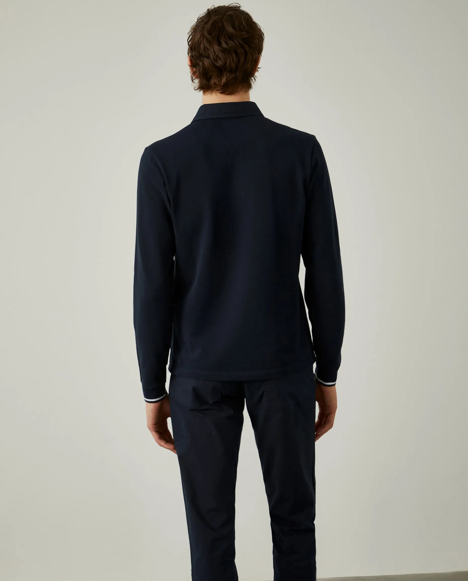 Polo slim fit de manga comprida