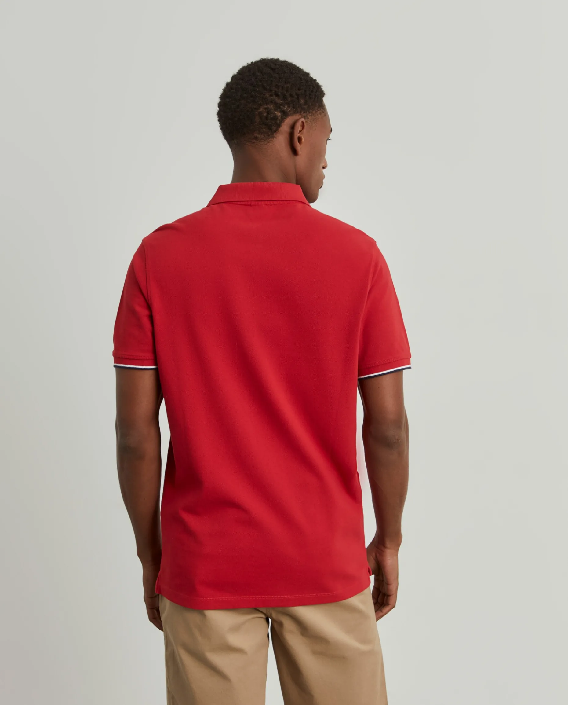 Polo slim fit em algodão