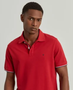 Polo slim fit em algodão