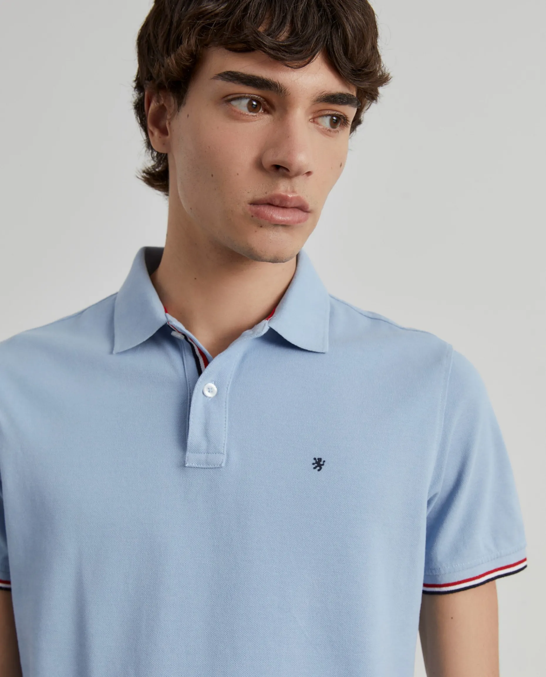 Polo slim fit em algodão