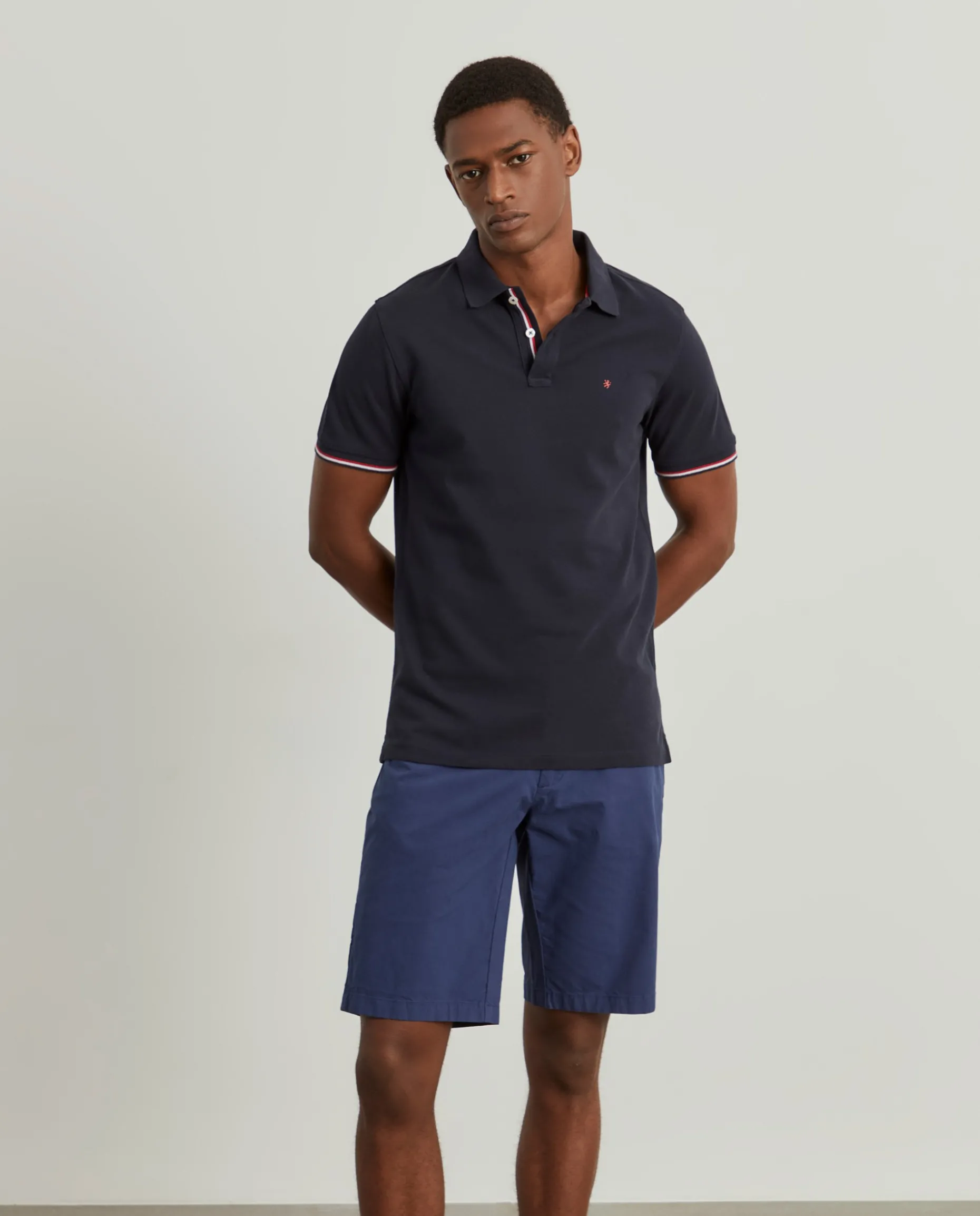 Polo slim fit em algodão