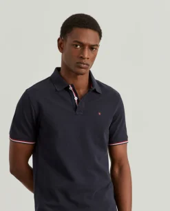 Polo slim fit em algodão