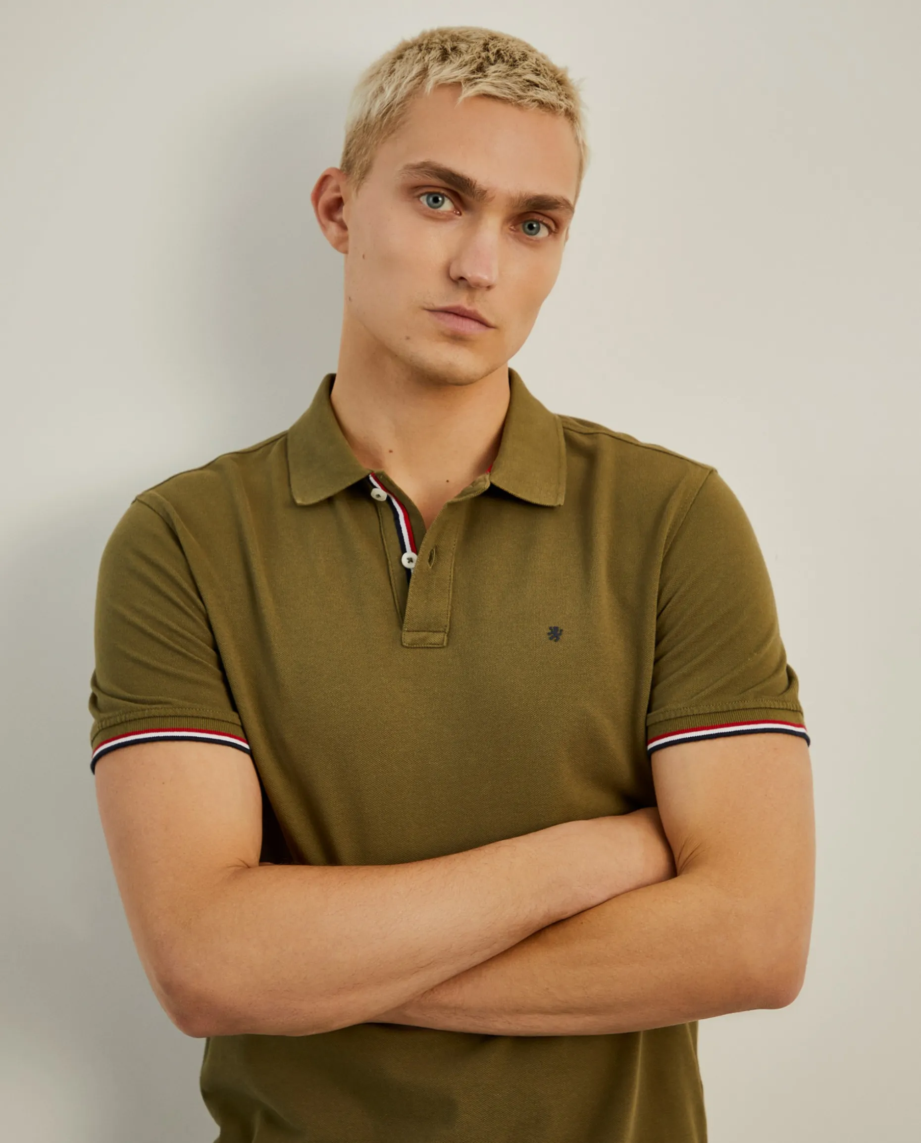 Polo slim fit em algodão