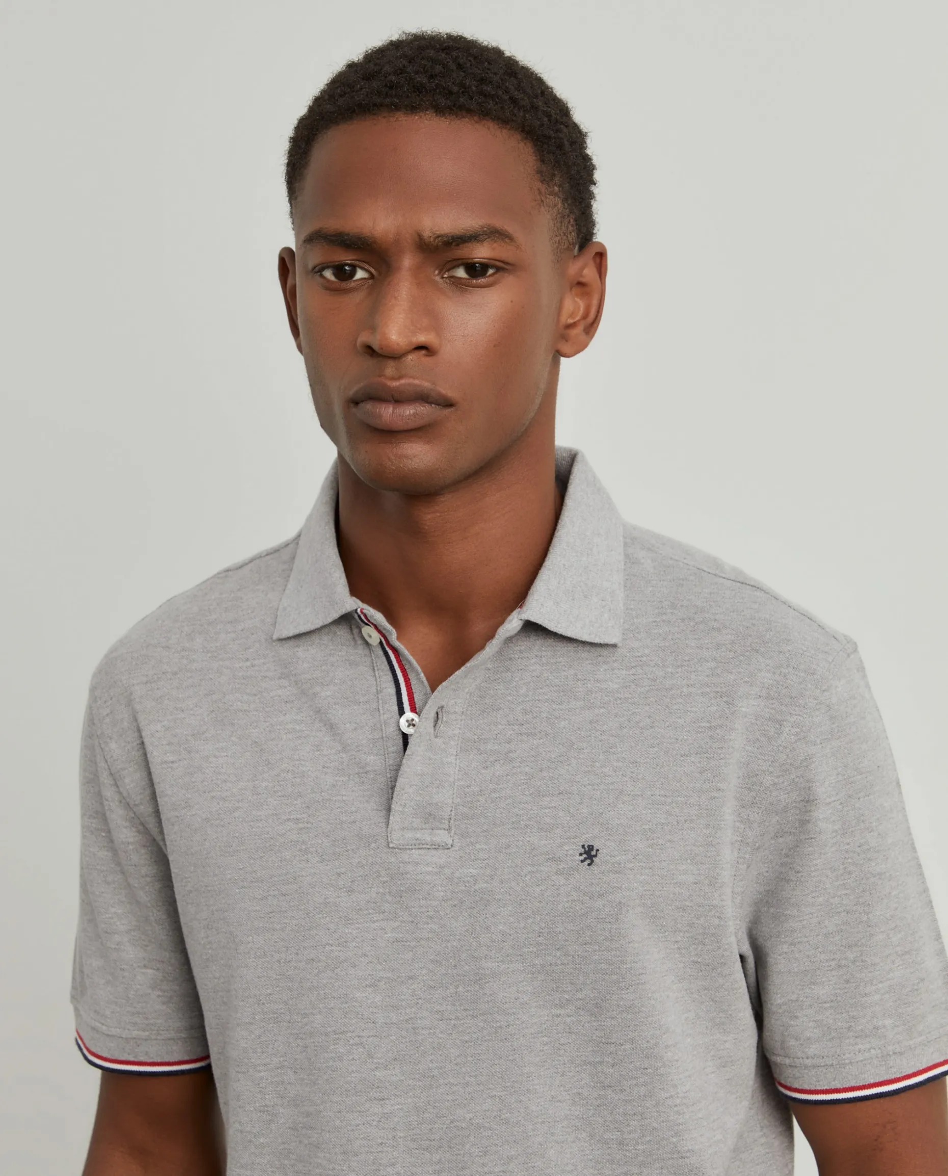 Polo slim fit em algodão