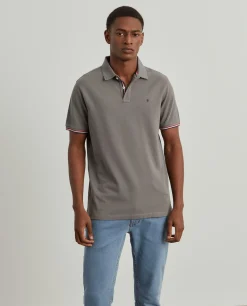 Polo slim fit em algodão