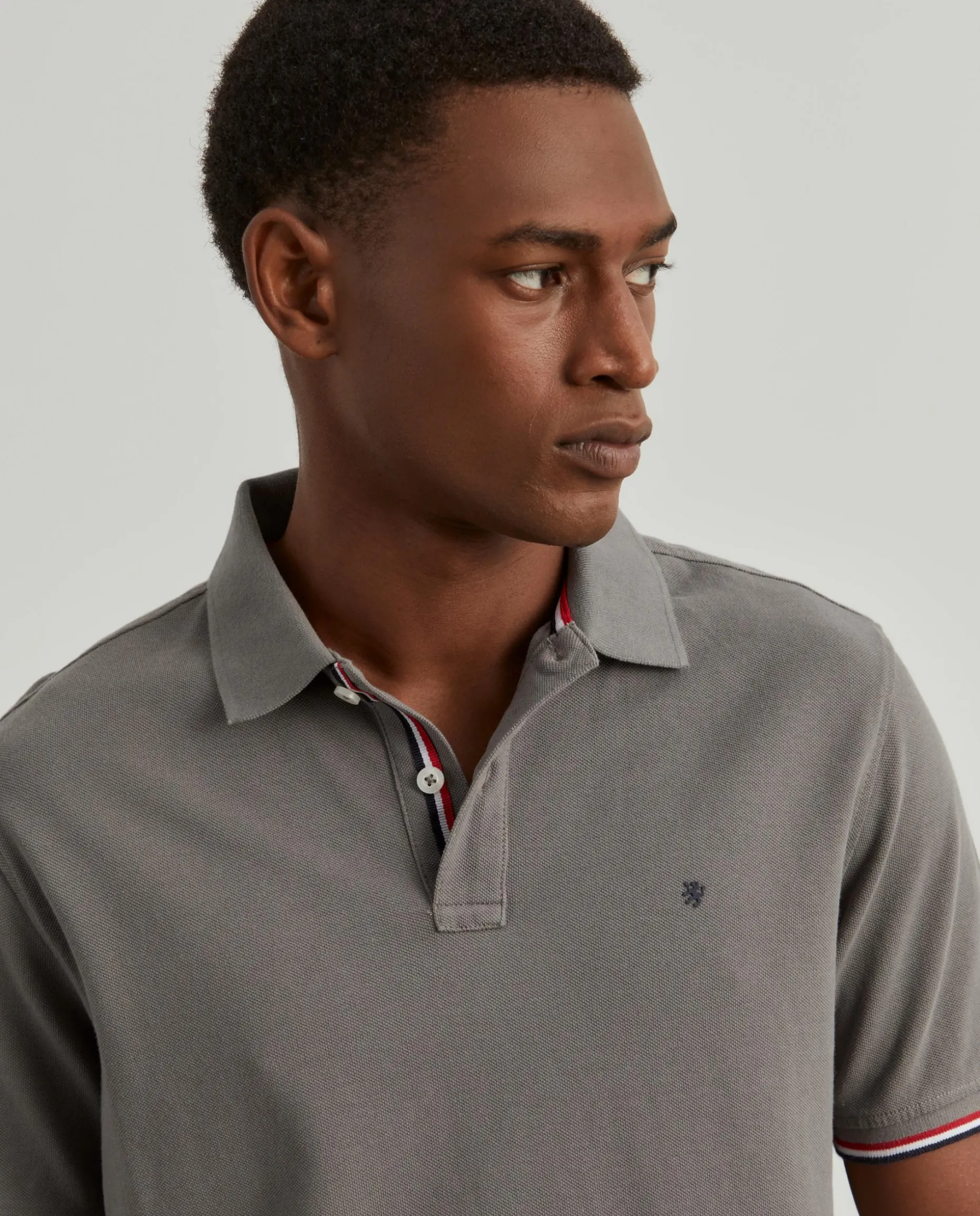 Polo slim fit em algodão