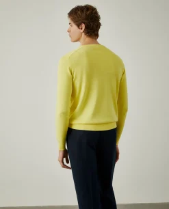 Pullover de algodão com decote em V