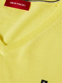 Pullover de algodão com decote em V