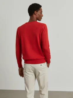 Pullover de lã decote em V