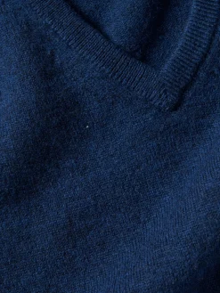 Pullover de lã decote em V