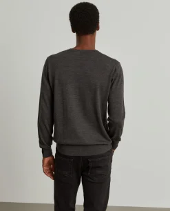 Pullover de lã decote em V