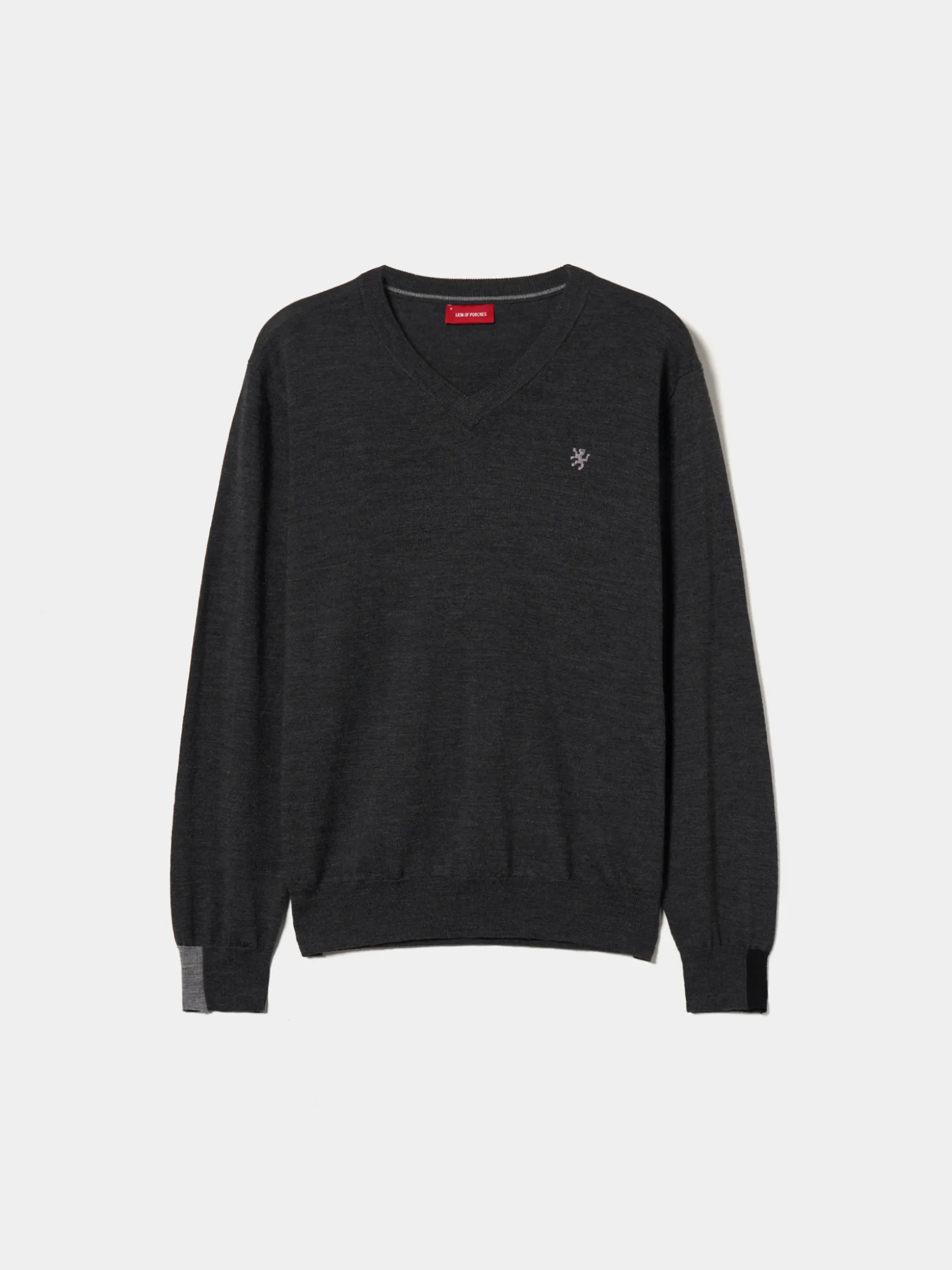 Pullover de lã decote em V