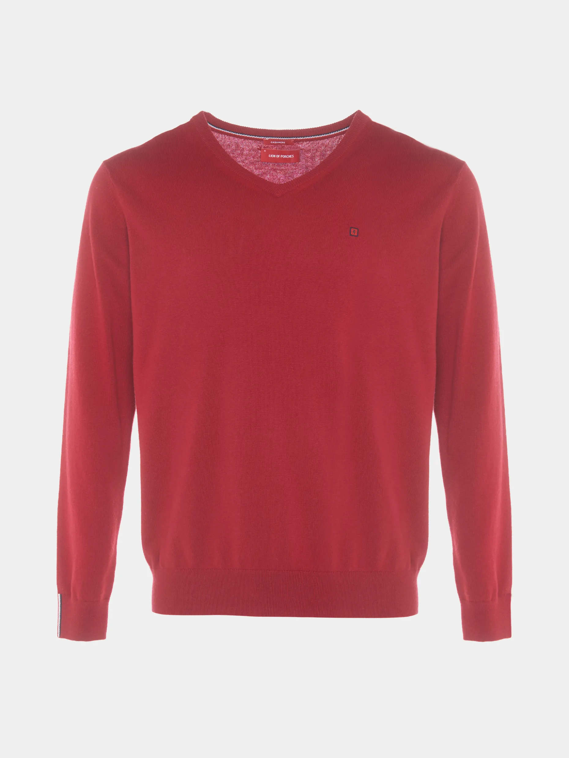 Pullover decote em V algodão e caxemira