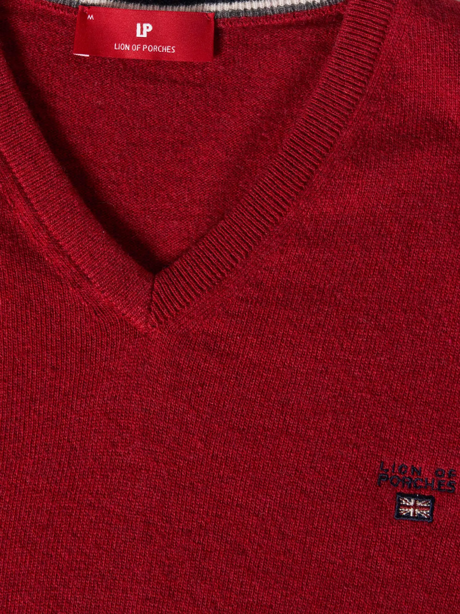 Pullover decote em V mistura de lã