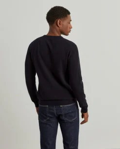 Pullover decote em V mistura de lã