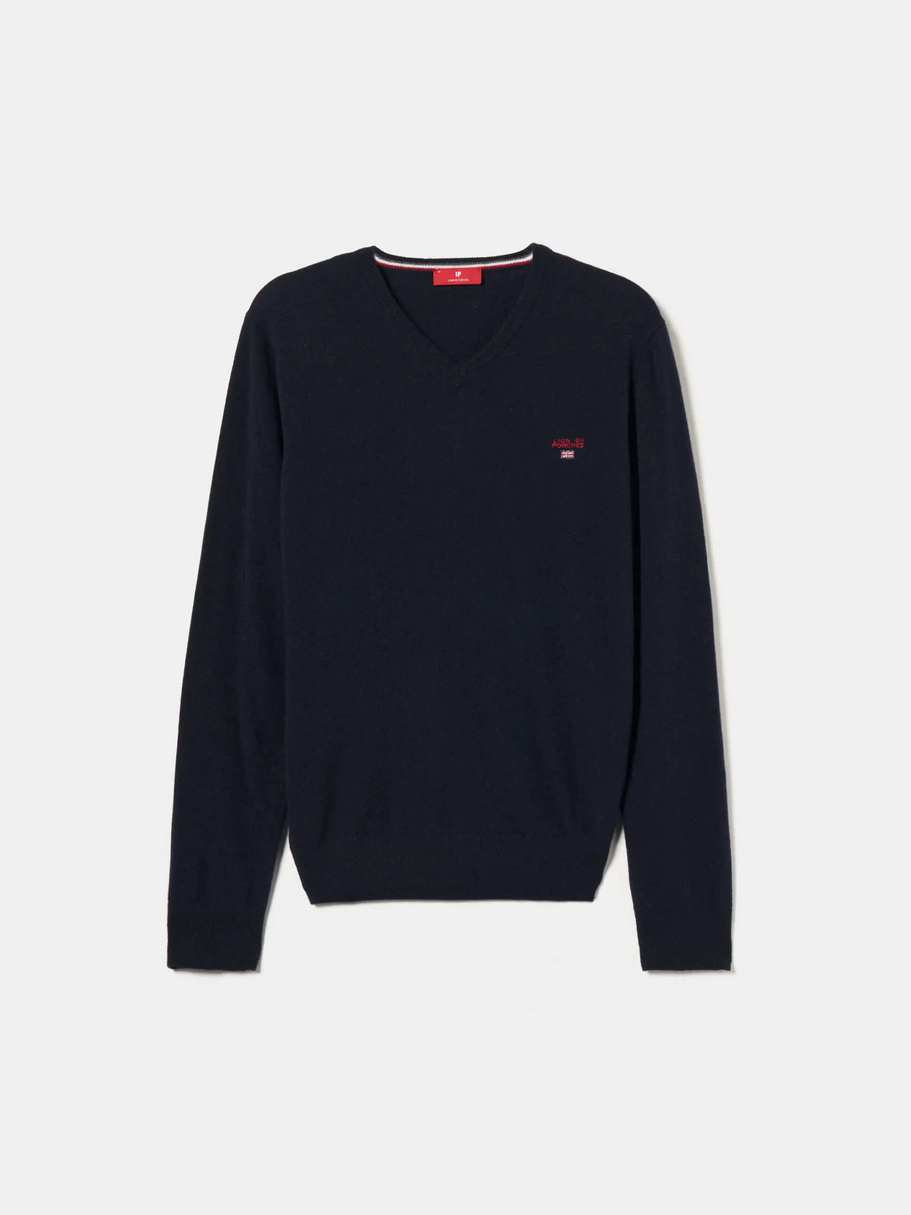 Pullover decote em V mistura de lã