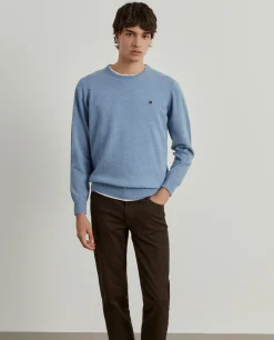 Pullover decote redondo em lã