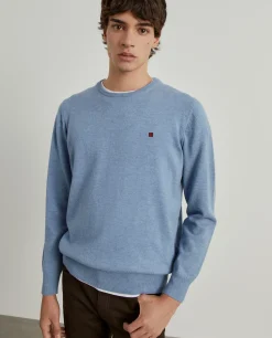 Pullover decote redondo em lã