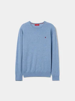 Pullover decote redondo em lã